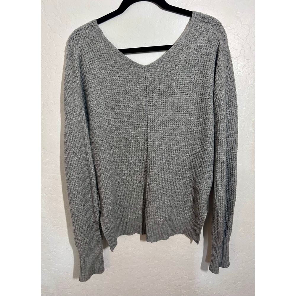Women’s M Super soft cozy waffle knit slouchy fit wide neck pullover sweater - Picture 2 of 9